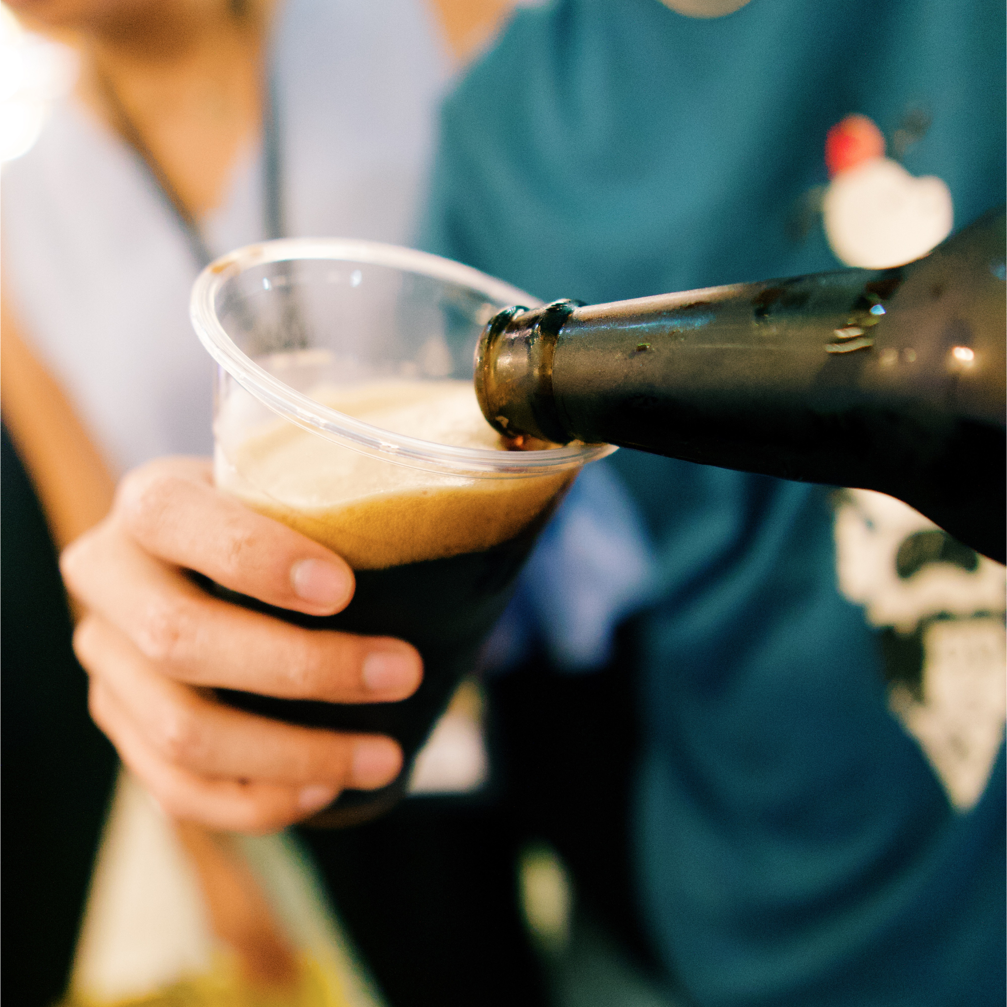 Pouring a dark beer, an American Stout